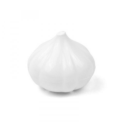 Cutie de depozitare si pastrare a alimentelor, plastic, model usturoi, 9x9x9 cm, alba