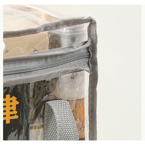 Cutie de depozitare tip cos, din pvc + textil, rezistenta la apa, geanta pentru carti, 32x24x25 cm, transparent-alb [4]