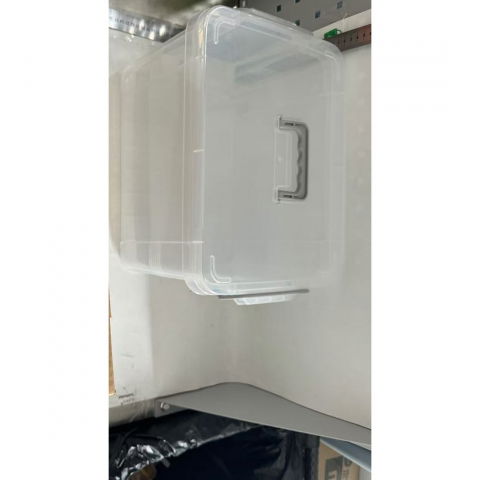 Cutie de depozitare, tip valiza, pentru alimente, jucarii, accesorii, transparenta, marime m, 31.5x23x19 cm [1]