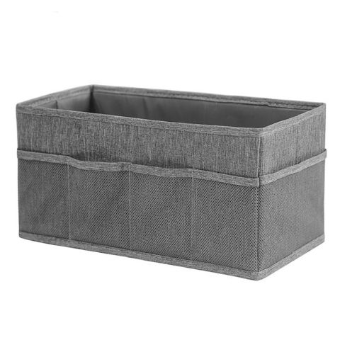 Recipiente pentru alimente de baza, gustari si cereale - Cutie depozitare cu cadru metalic, pentru bucatarie, snacksuri, pliabila din poliester oxford, 30 x 15 x 15 cm gri