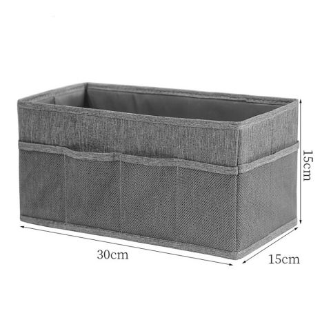 Cutie depozitare cu cadru metalic, pentru bucatarie, snacksuri, pliabila din poliester oxford, 30 x 15 x 15 cm gri [2]