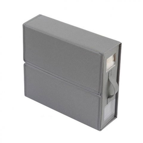 Organizare pentru casă - Cutie depozitare lenjerii de pat, pliabila, capacitate 18l, 38x33x12 cm, din panza oxford cu pp incorporat, fereastra vizibila, gri