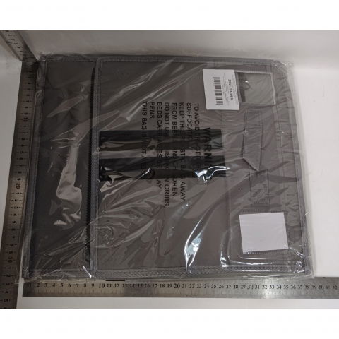 Cutie depozitare lenjerii de pat, pliabila, capacitate 18l, 38x33x12 cm, din panza oxford cu pp incorporat, fereastra vizibila, gri [1]