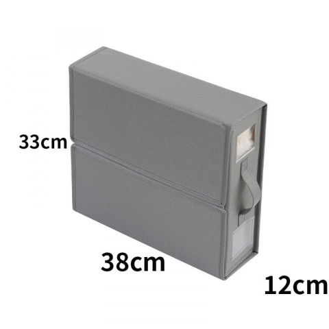 Cutie depozitare lenjerii de pat, pliabila, capacitate 18l, 38x33x12 cm, din panza oxford cu pp incorporat, fereastra vizibila, gri [2]