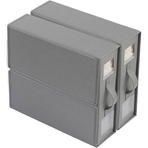 Cutie depozitare lenjerii de pat, pliabila, capacitate 18l, 38x33x12 cm, din panza oxford cu pp incorporat, fereastra vizibila, gri [4]