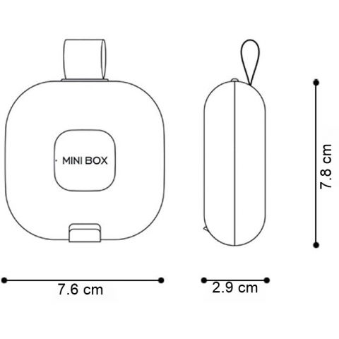 Cutie depozitare medicamente, 4 compartimente, inchidere etans, portabila, patrat, alb/negru, pp, 7.6x2.9x7.8 cm [2]