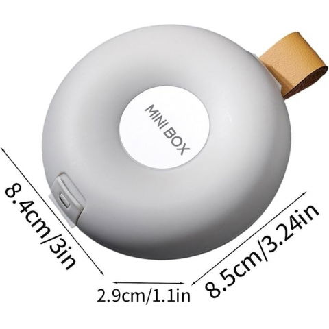 Cutie depozitare medicamente, 6 compartimente, inchidere etans, portabila, rotund, alb/gri, pp, 8.4x2.9x8.5 cm [4]