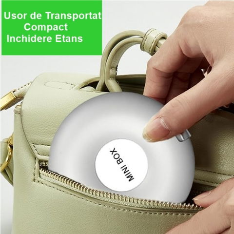 Cutie depozitare medicamente, 6 compartimente, inchidere etans, portabila, rotund, alb/gri, pp, 8.4x2.9x8.5 cm [1]