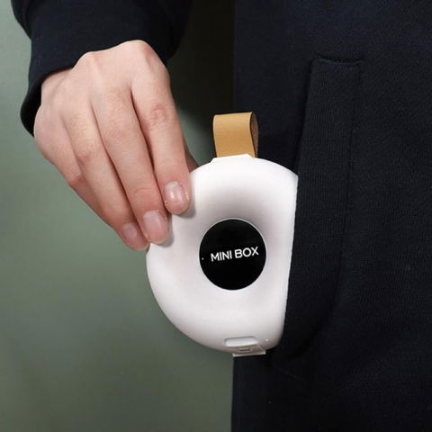 Cutie depozitare medicamente, 6 compartimente, inchidere etans, portabila, rotund, alb/negru, pp, 8.4x2.9x8.5 cm [4]