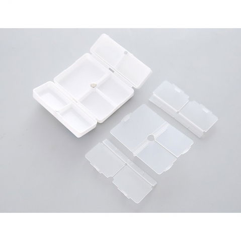 Cutie depozitare medicamente, 7 compartimente sigilate individual, pliabila, portabila, alb/negru [1]