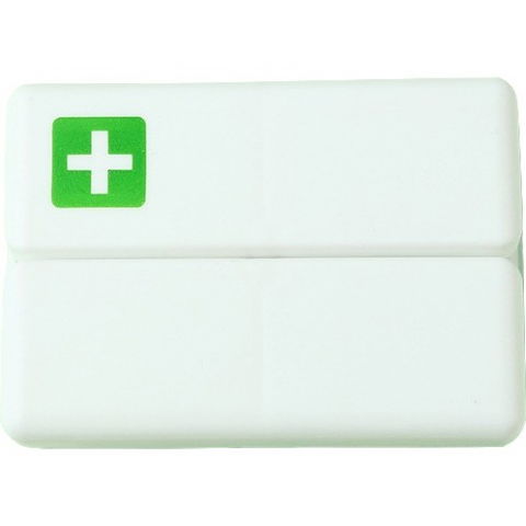 Caserole, genți termice și organizatoare pastile - Cutie depozitare medicamente, 7 compartimente sigilate individual, pliabila, portabila, alb/verde