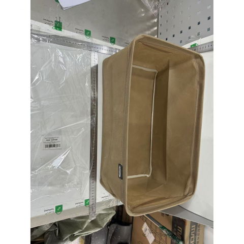 Cutie depozitare  pentru haine, lucruri, din textil cu cadru metalic, manere laterale, forma dreptunghiulara, 48 x 28 x 25 cm, volum 34 l kaki [1]