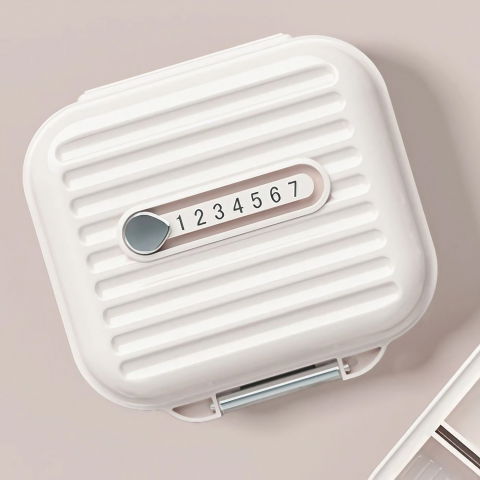 Cutie medicamente, bej, 7 compartimente, portabila si compacta, 7.8x7.2x3.5 cm, ideala pentru uzul cotidian [5]