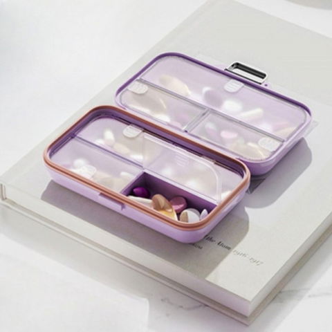 Cutie medicamente, mov, 7 compartimente, portabila si compacta, 11x7.2x3.5 cm, ideala pentru uzul cotidian [2]