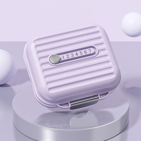 Cutie medicamente, mov, 7 compartimente, portabila si compacta, 7.8x7.2x3.5 cm, ideala pentru uzul cotidian [6]