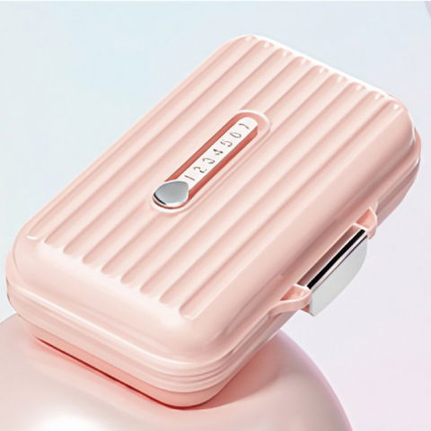 Cutie medicamente, roz, 7 compartimente, portabila si compacta, 11x7.2x3.5 cm, ideala pentru uzul cotidian [4]