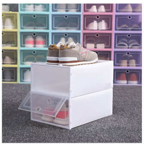 Cutie pentru pantofi, tip sertar, din plastic, stivuibila, usa frontala, 31 x 21.5 x 12.5 cm, transparent [3]