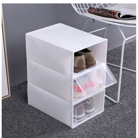 Cutie pentru pantofi, tip sertar, din plastic, stivuibila, usa frontala, 31 x 21.5 x 12.5 cm, transparent [2]