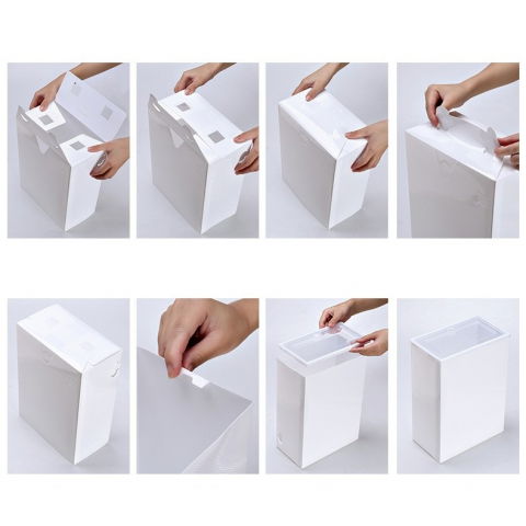 Cutie pentru pantofi, tip sertar, din plastic, stivuibila, usa frontala, 31 x 21.5 x 12.5 cm, transparent [1]