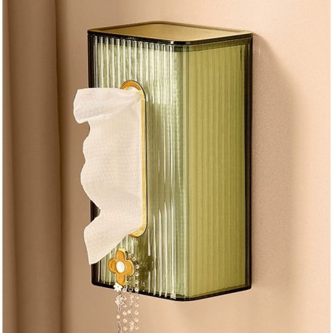 Cutie suport servetele eleganta  cu montare pe perete sau dulap, material plastic dur, 21.3 x 8.7 x 12 cm, verde [7]