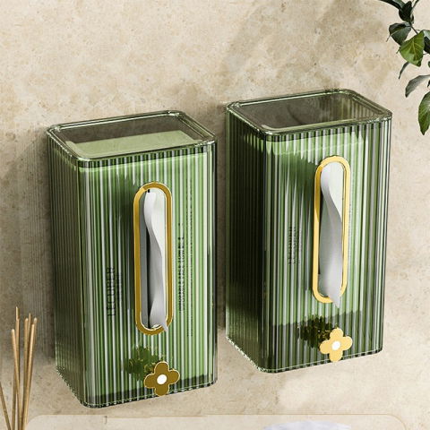 Cutie suport servetele eleganta  cu montare pe perete sau dulap, material plastic dur, 21.3 x 8.7 x 12 cm, verde [8]