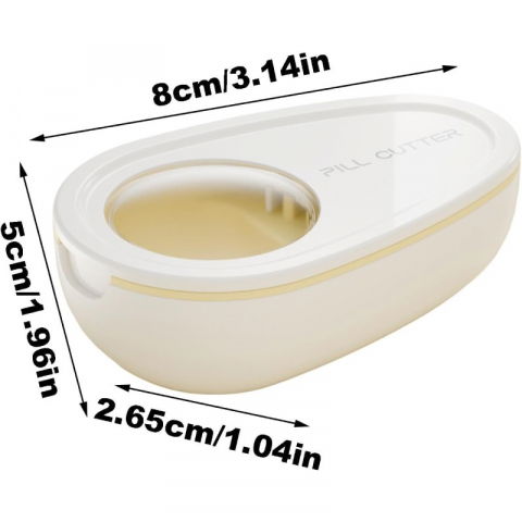 Cutie taiat pastile si depozitare medicamente, alba, 8x5x2.65 cm, compacta si portabila, ideala pentru calatorii [6]