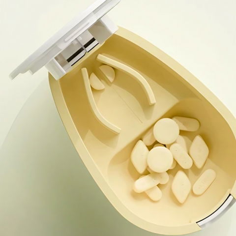 Cutie taiat pastile si depozitare medicamente, alba, 8x5x2.65 cm, compacta si portabila, ideala pentru calatorii [8]