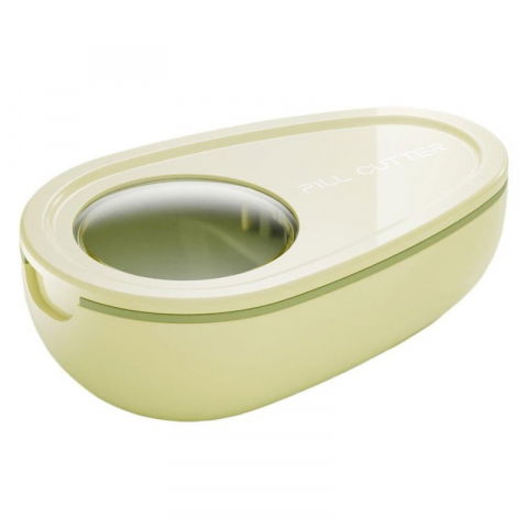 Caserole, genți termice și organizatoare pastile - Cutie taiat pastile si depozitare medicamente, galbena, 8x5x2.65 cm, compacta si portabila, ideala pentru calatorii