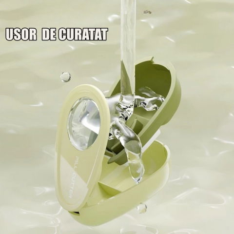 Cutie taiat pastile si depozitare medicamente, galbena, 8x5x2.65 cm, compacta si portabila, ideala pentru calatorii [4]