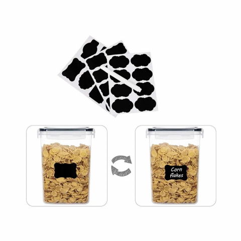 Cutii de depozitare alimente, set din 8 cutii pentru condimente, cereale, cutii pentru bucatarie, din plastic pp, cutii alimentare, diferite dimensiuni, transparente [2]