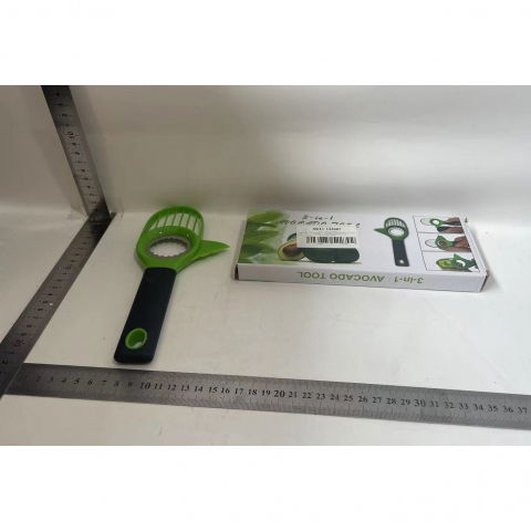 Cutit 3in1 pentru avocado, cutit, scoatere miez si feliator pulpa, din pp si otel inoxidabil, negru/verde [1]