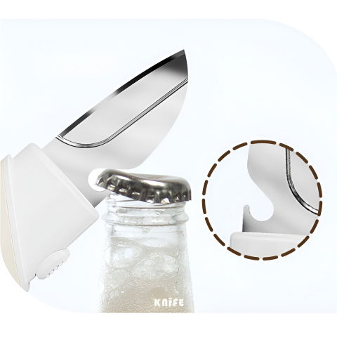 Cutit de fructe multifunctional, razatoare, curatator fructe-legume, deschizator de sticle, 18.1x3.8x2cm, galben [4]