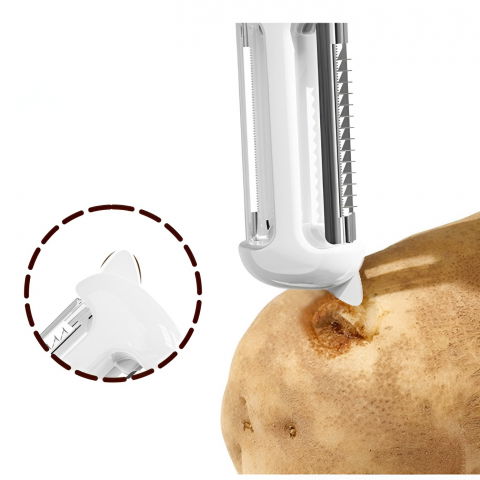 Cutit de fructe multifunctional, razatoare, curatator fructe-legume, deschizator de sticle, 18.1x3.8x2cm, verde [3]