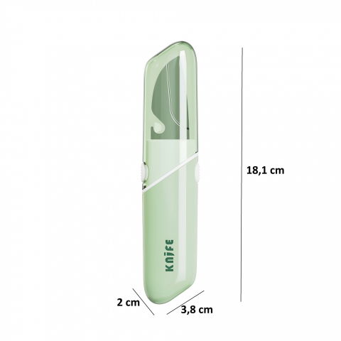 Cutit de fructe multifunctional, razatoare, curatator fructe-legume, deschizator de sticle, 18.1x3.8x2cm, verde [5]