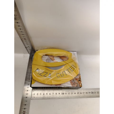 Cutit pentru taiat pizza  cu protectie din silicon pentru lama, inox, 15.5 cm, galben [6]