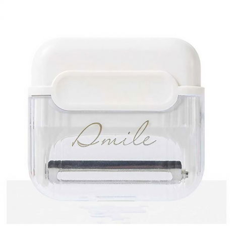 Accesorii și ustensile in bucatarie - Decojitor/curatator manual de legume si fructe, portabil, cu magnet, doua lame, inox, alb, 6.7x6x1.6 cm