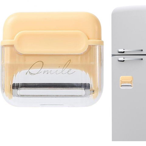 Decojitor/curatator manual de legume si fructe, portabil, cu magnet, doua lame, inox, galben, 6.7x6x1.6 cm [1]