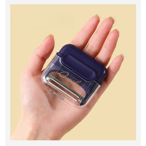 Decojitor/curatator manual de legume si fructe, portabil, cu magnet, doua lame, inox, mov, 6.7x6x1.6 cm [2]