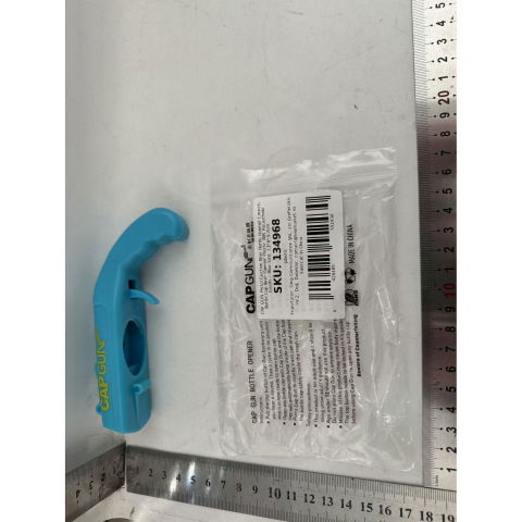 Deschizator de sticle, model pistol, plastic, abs, pentru dopuri metalice, 13 x 6 x 3.7 cm, albastru [3]