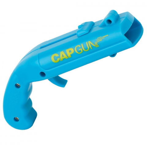 Accesorii pentru pregătirea alimentelor - Deschizator de sticle, model pistol, plastic, abs, pentru dopuri metalice, 13 x 6 x 3.7 cm, albastru