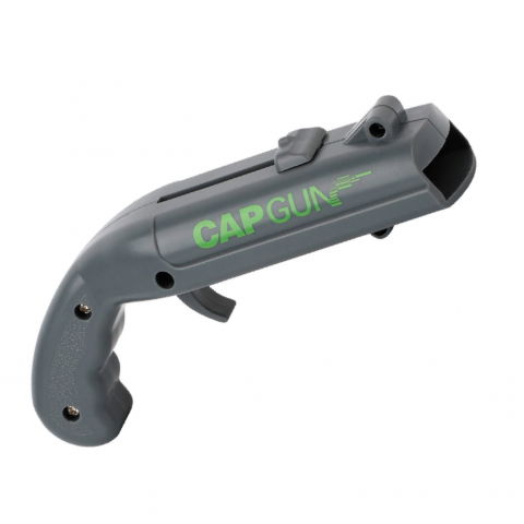 Ajutoare pentru gatit - Deschizator de sticle, model pistol, plastic, abs, pentru dopuri metalice, 13 x 6 x 3.7 cm, gri
