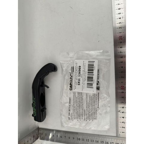 Deschizator de sticle, model pistol, plastic, abs, pentru dopuri metalice, 13 x 6 x 3.7 cm, negru [2]