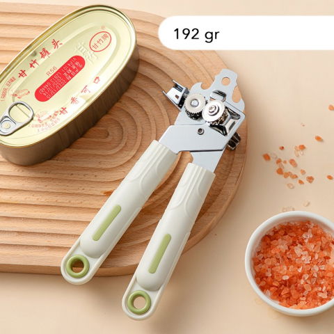 Desfacator de conserve 3 in 1, instrument pentru deschis conserve, sticle, otel inoxidabil, simplu de utilizat, maner anti alunecare, 21.5 x 4.7 cm alb [3]