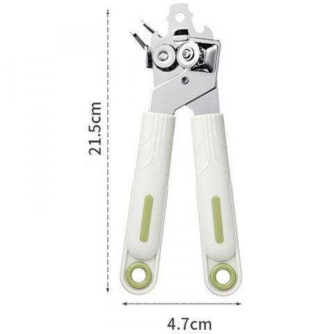 Desfacator de conserve 3 in 1, instrument pentru deschis conserve, sticle, otel inoxidabil, simplu de utilizat, maner anti alunecare, 21.5 x 4.7 cm alb [1]