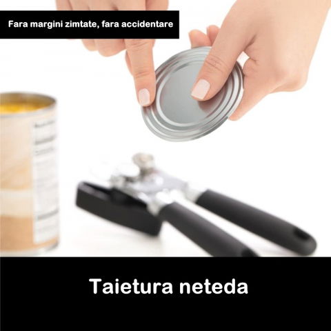 Desfacator de conserve multifunctional  otel inoxidabil, maner antialunecare, ergonomic, rezistent la rugina, usor de utilizat, 21.6 x 6 cm, argintiu [4]
