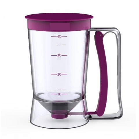 Organizatoare si accesorii pentru bucatarie - Dispenser de aluat pentru prajituri  batter dispenser, din plastic, maner cu arc, 900 ml, usor de manipulat si utilizat, mov