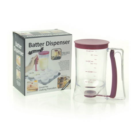 Dispenser de aluat pentru prajituri  batter dispenser, din plastic, maner cu arc, 900 ml, usor de manipulat si utilizat, mov [3]