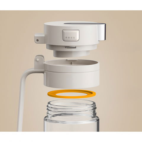 Dispenser pentru ulei, deschidere si inchidere automata a rezervorul, cu inductie gravitationala, 550 ml, 12x7.6x20.5 cm, alb [1]