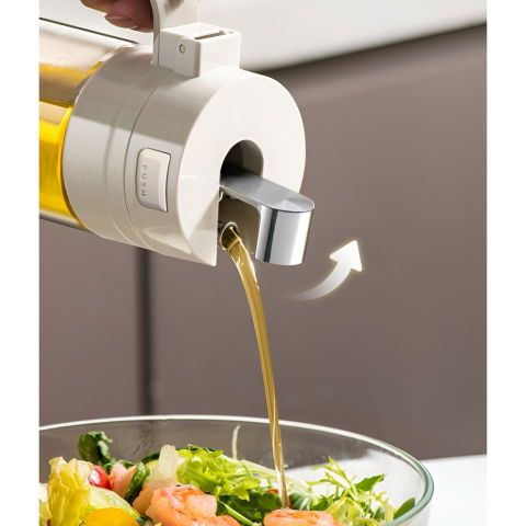 Dispenser pentru ulei, deschidere si inchidere automata a rezervorul, cu inductie gravitationala, 550 ml, 12x7.6x20.5 cm, alb [4]