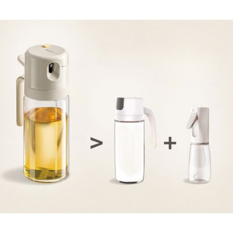 Dispenser pentru ulei, prin curgere si pulverizare, deschidere si inchidere automata a rezervorul, 550ml, 11.4x7.8x22.8cm, gri [4]